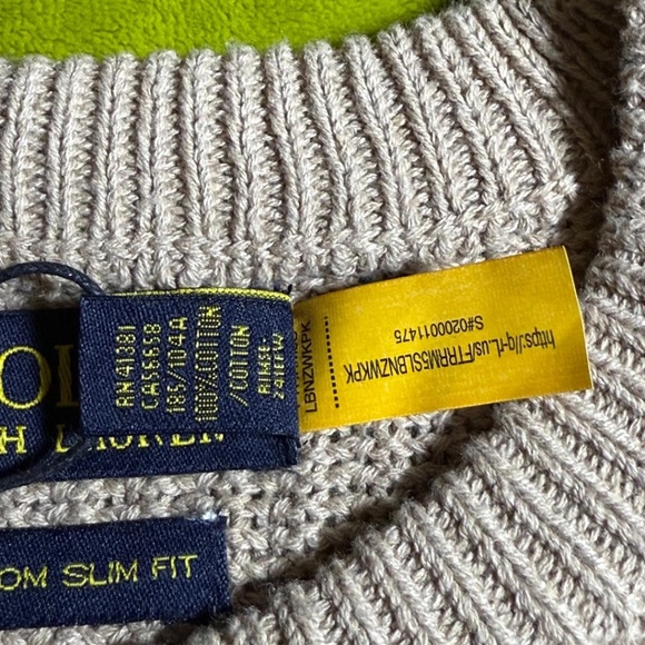 NWT Polo Ralph Lauren Men's Cotton Knit Crewneck Sweater  Light Brown Large - Picture 7 of 13